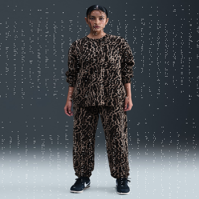 Nike Sportswear Phoenix FleeceWomen's High-Waisted Oversized Printed Tracksuit Bottoms