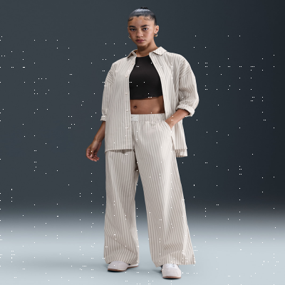 Nike Sportswear Chill PoplinWomen's Mid-Rise Loose Striped Trousers