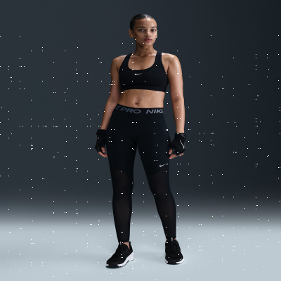 Recycled MaterialsNike ProWomen's Mid-Rise Full-Length Mesh-Panelled Leggings