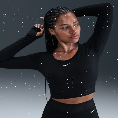 Recycled MaterialsNike ProWomen's Dri-FIT Cropped Long-Sleeve Top