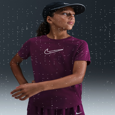 Recycled MaterialsNike One FittedOlder Kids' (Girls') Dri-FIT Short-Sleeve Top