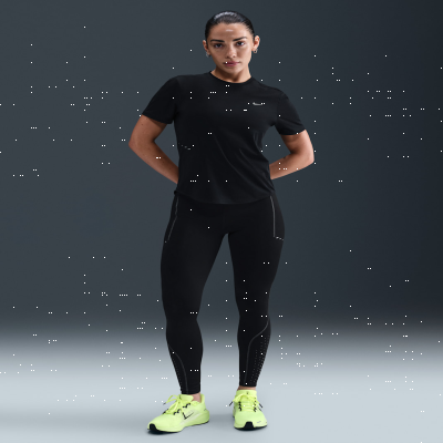 Recycled MaterialsNike SwiftWomen's High-Waisted 7/8 Running Leggings With Reflective Design Accents