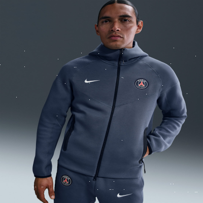 Recycled MaterialsParis Saint-Germain Tech WindrunnerMen's Nike Football Fleece Full-Zip Hoodie