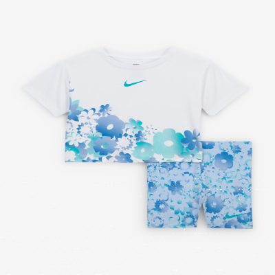 Nike Flow-RalBaby (12–24M) 2-Piece Printed Bike Shorts Set