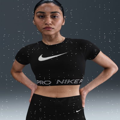 Recycled MaterialsNike ProWomen's Dri-FIT Short-Sleeve Cropped Graphic Top