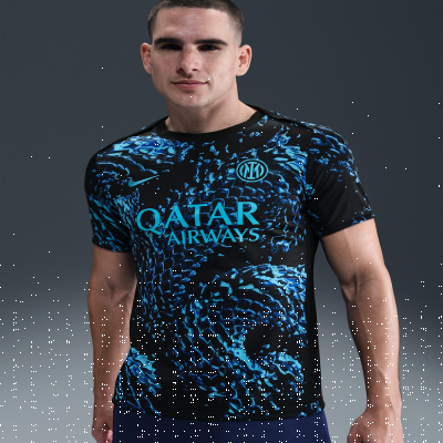 Recycled MaterialsInter Milan Academy ProMen's Nike Dri-FIT Football Pre-Match Short-Sleeve Top