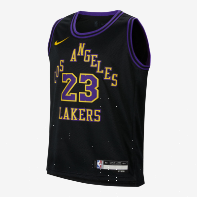 LeBron James Los Angeles Lakers 2023/24 City EditionOlder Kids' Nike Dri-FIT NBA Swingman Jersey