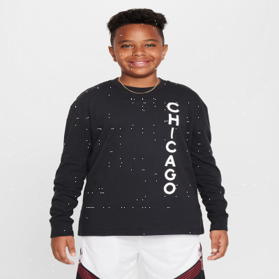 Chicago Bulls 2023/24 City EditionOlder Kids' (Boys') Nike NBA Max90 Long-Sleeve T-Shirt