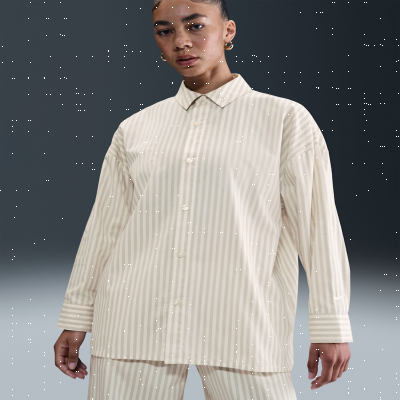 Nike Sportswear Chill PoplinWomen's Oversized Striped Button-Down Top