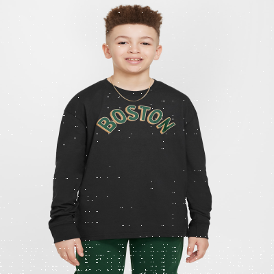 Boston Celtics 2023/24 City EditionOlder Kids' (Boys') Nike NBA Max90 Long-Sleeve T-Shirt