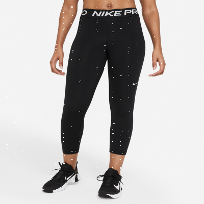 Recycled MaterialsNike ProWomen's Mid-Rise Crop Mesh-Panel Leggings