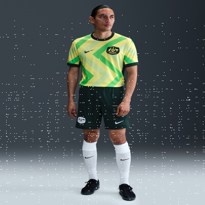 Recycled MaterialsAustralia 2025/26 Stadium HomeMen's Nike Dri-FIT Football Replica Shorts
