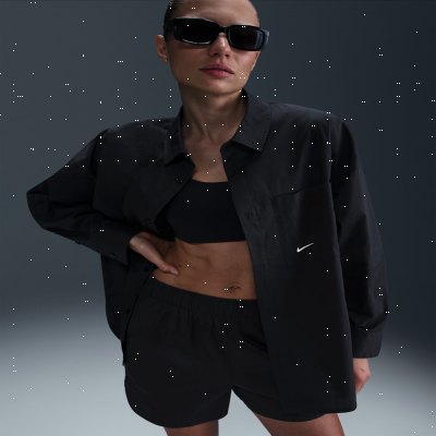 Nike Sportswear Chill PoplinWoven Loose Long-Sleeve Button-Down Top