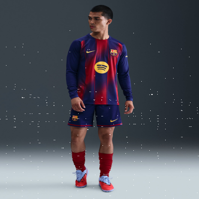 Recycled MaterialsF.C. Barcelona 2025/26 Stadium HomeMen's Nike Dri-FIT Football Replica Shorts