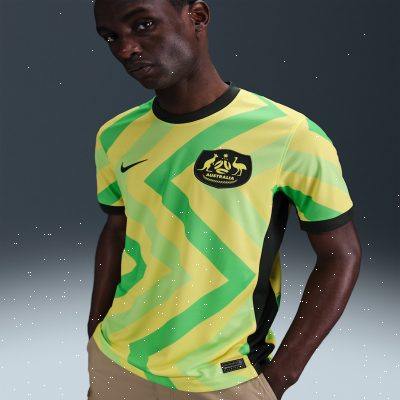 Recycled MaterialsAustralia 2025/26 Stadium HomeMen's Nike Dri-FIT Football Replica Shirt