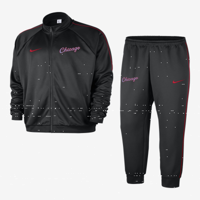 Recycled MaterialsChicago Bulls City EditionMen's Nike NBA Club Peak Tracksuit