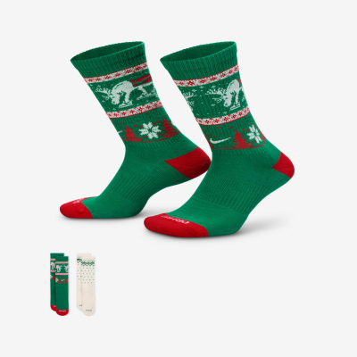 Nike Everyday Plus CushionedWinter Wonderland Crew Socks (2 Pairs)