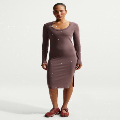Nike Sportswear Chill KnitWomen's Tight Long-Sleeve Midi Mini-Rib Dress