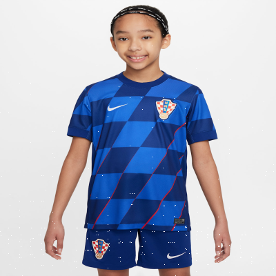 Recycled MaterialsCroatia 2024/25 Stadium AwayOlder Kids' Nike Dri-FIT Football Replica Shirt