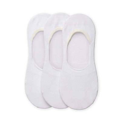 Simply Invisible Socks, Cotton White, 3 Pairs