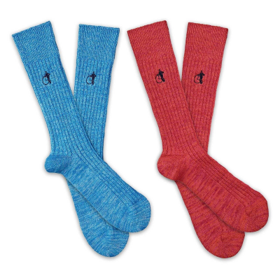 Boot Sock 2-Pair, Pink & Turquoise