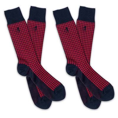 Houndstooth Style, 2-Pair, Red