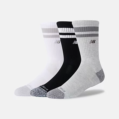 Active Premium Stripe Crew Socks 3 Pack