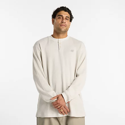 Numeric Waffle Knit Long Sleeve Henley